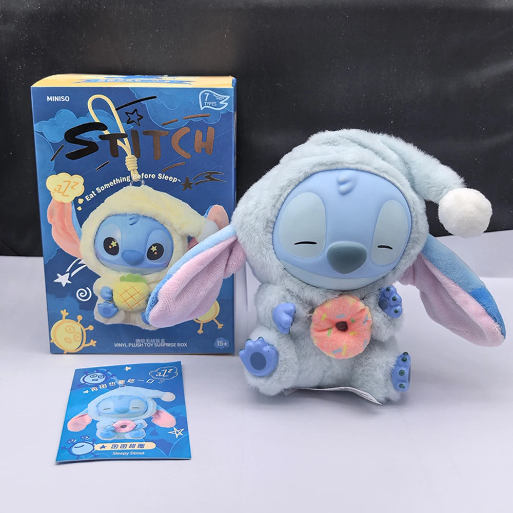 //* Stitch Eat Something Before Sleep Series Blind Box Plush Vinyl Toys Cute Doll Labu V3 Mystery Box Bag Pendant Decor Gift