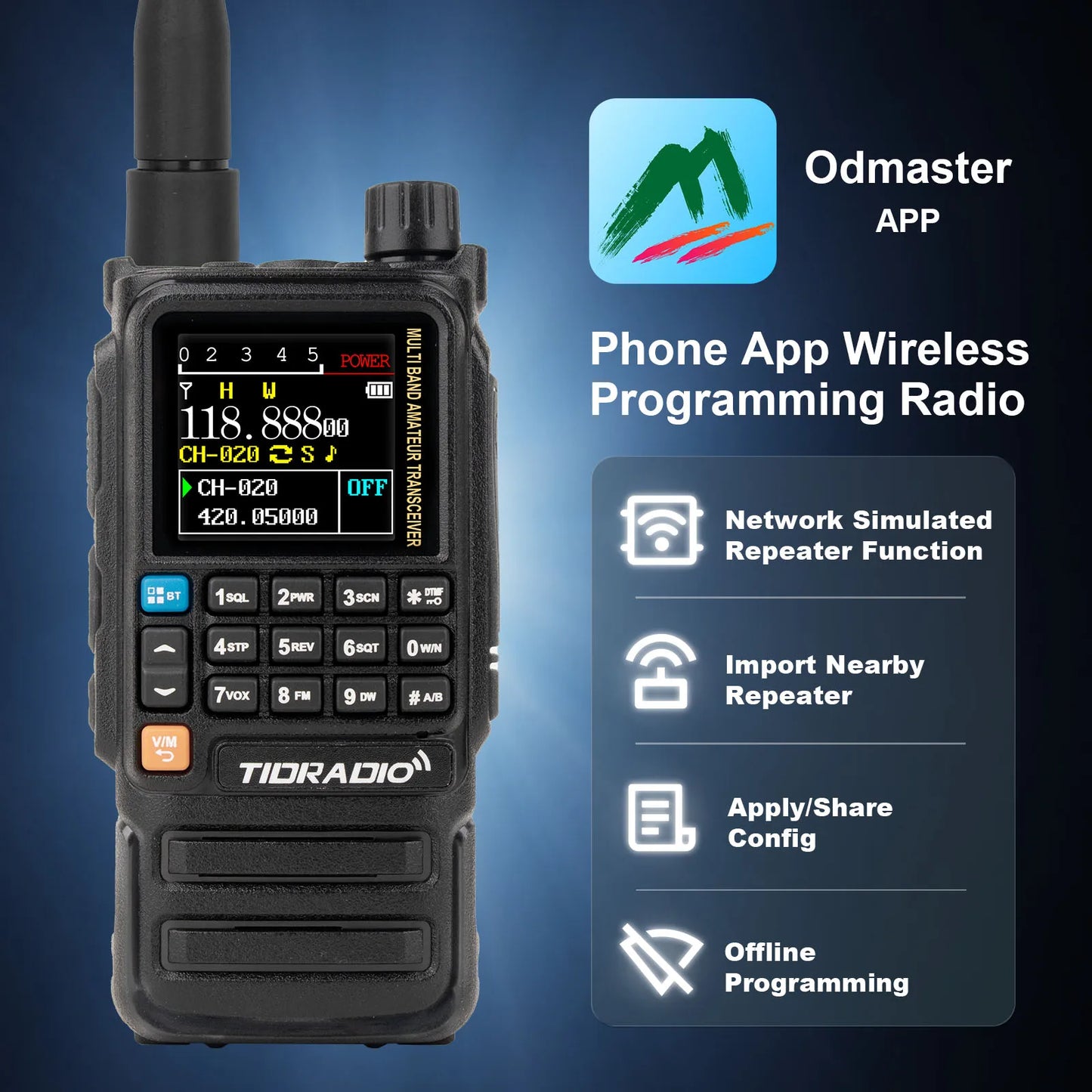 TIDRADIO H3 Plus Global Walkie Talkie Repeater Bluetooth Answerphone Air Band Long Range Radio Wireless Programming Three Models
