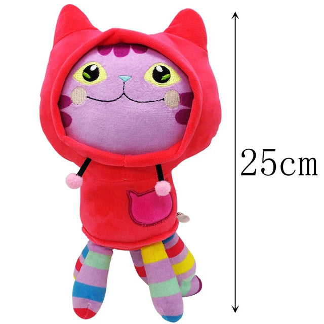 25cm 7-piece Gabby doll house plush toy cartoon stuffed animal mermaid cat mermaid plush doll children's Christmas gift