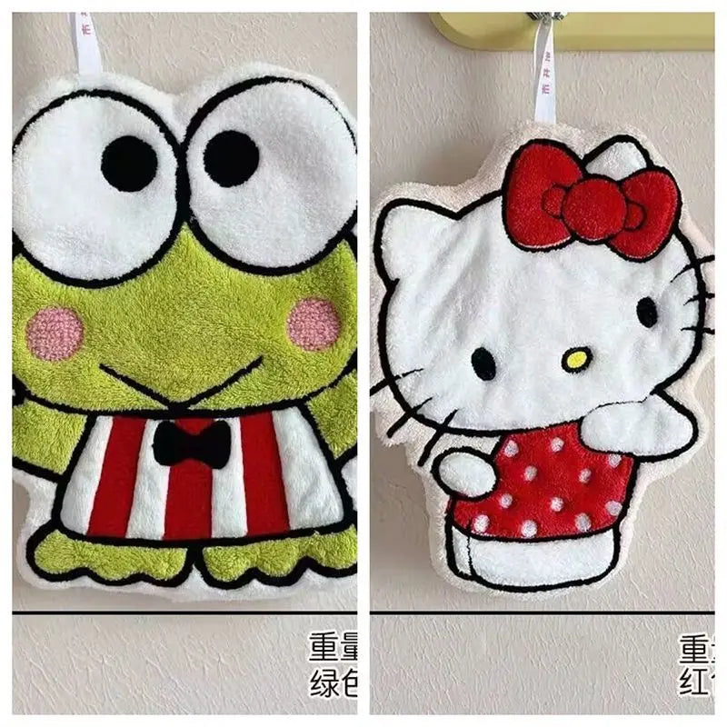 Hello Kitty My Melody Pochacco Cartoon Kawaii Hand Towel Water-Absorbent Coral Fleece Kitchen Decor Quick-Drying Kids Towel Gift