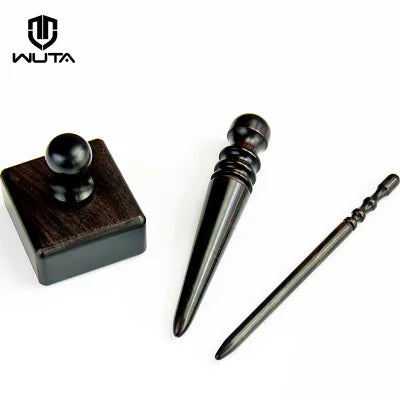WUTA High Density Ebony Black Wood Leather Edge Burnisher Slicker Leather Craft Tool Polished Grinding Tool-3 Type Available