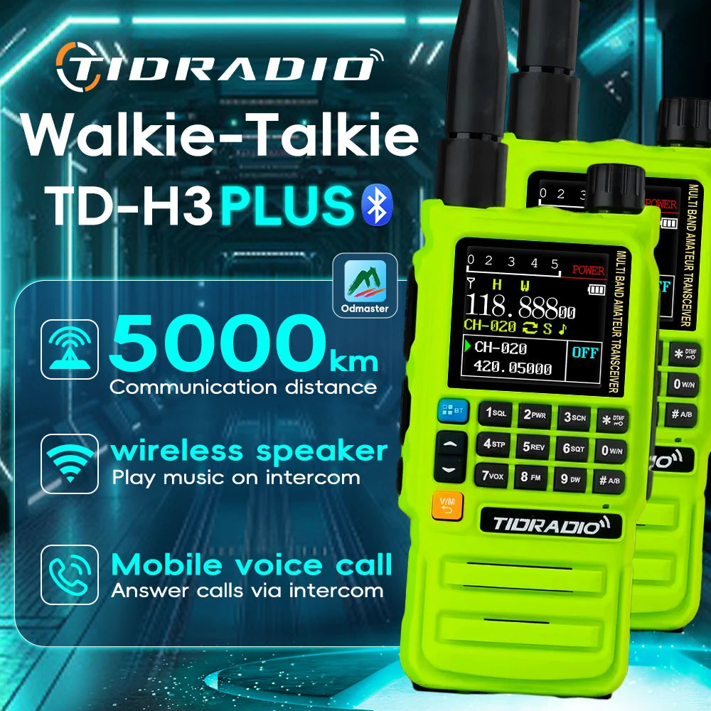 TIDRADIO H3 Plus Global Walkie Talkie Repeater Bluetooth Answerphone Air Band Long Range Radio Wireless Programming Three Models