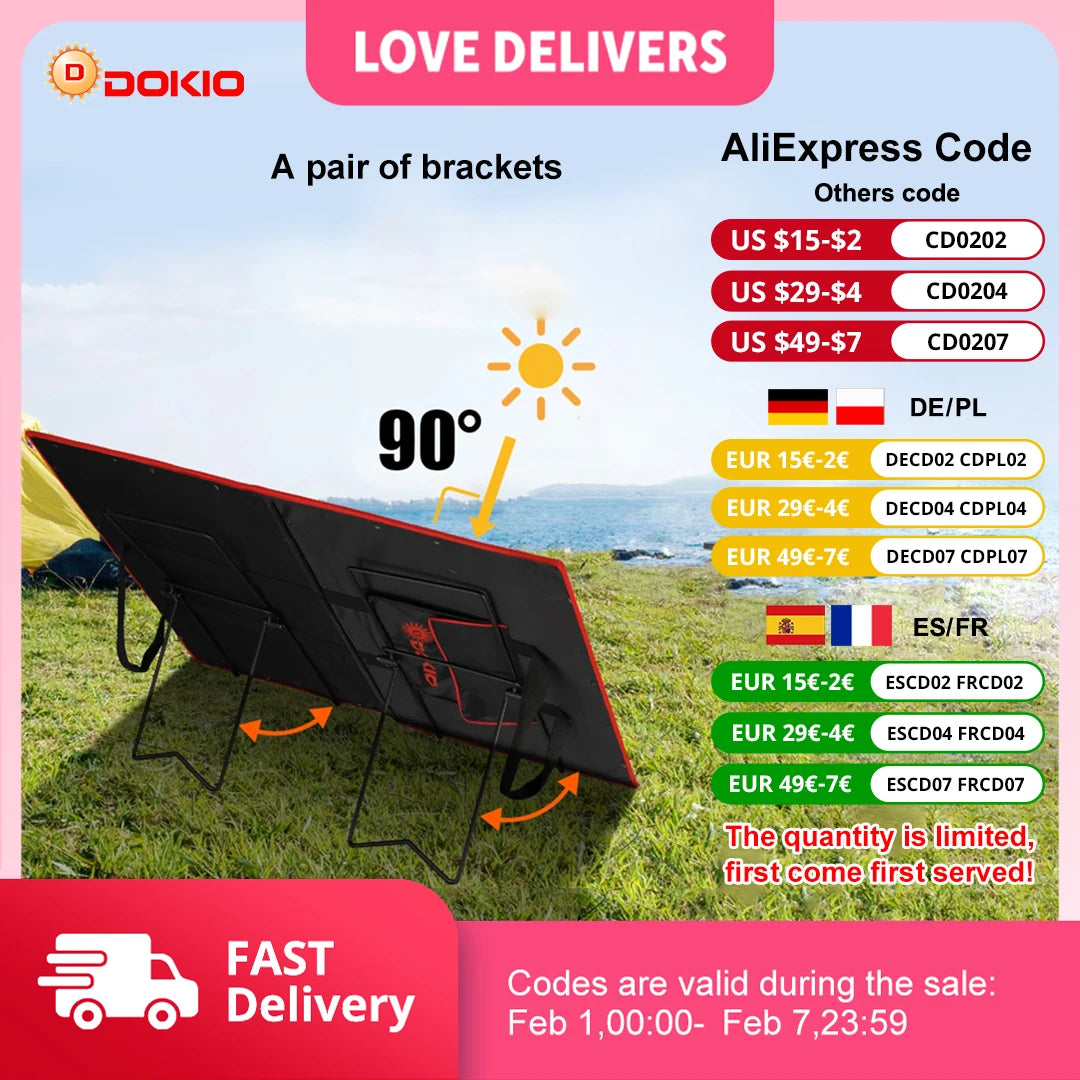 DOKIO 2pc/4pc Solar Panel Bracket for FFSP Series Products