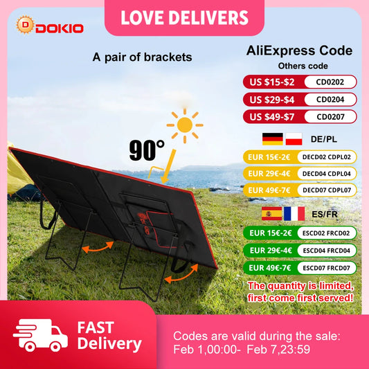 DOKIO 2pc/4pc Solar Panel Bracket for FFSP Series Products