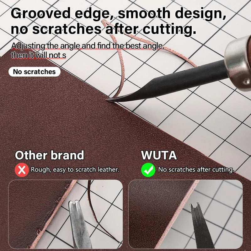 WUTA Sharp Leather Edge Beveler Edge Skiving Polishing Leather Tools DIY Belt Maker High Carbon Steel Leather Craft Beveller