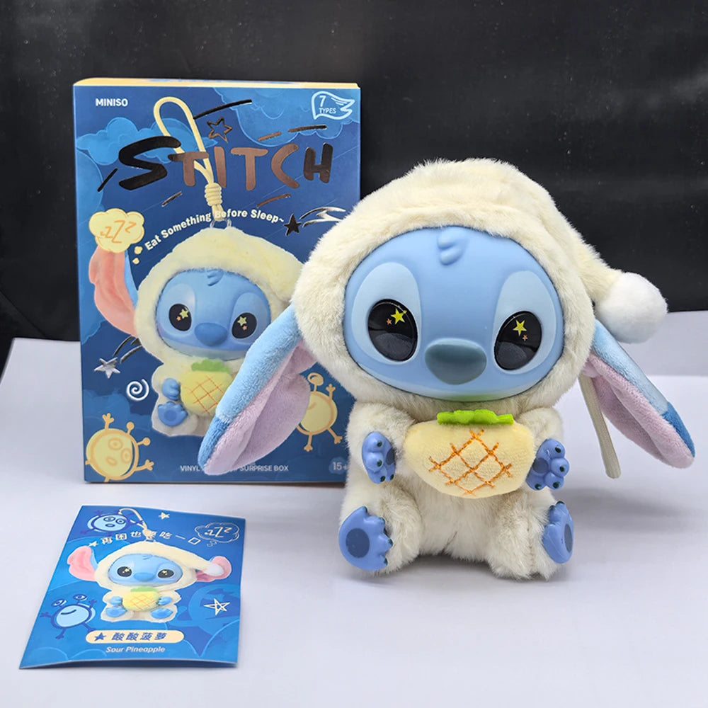 //* Stitch Eat Something Before Sleep Series Blind Box Plush Vinyl Toys Cute Doll Labu V3 Mystery Box Bag Pendant Decor Gift