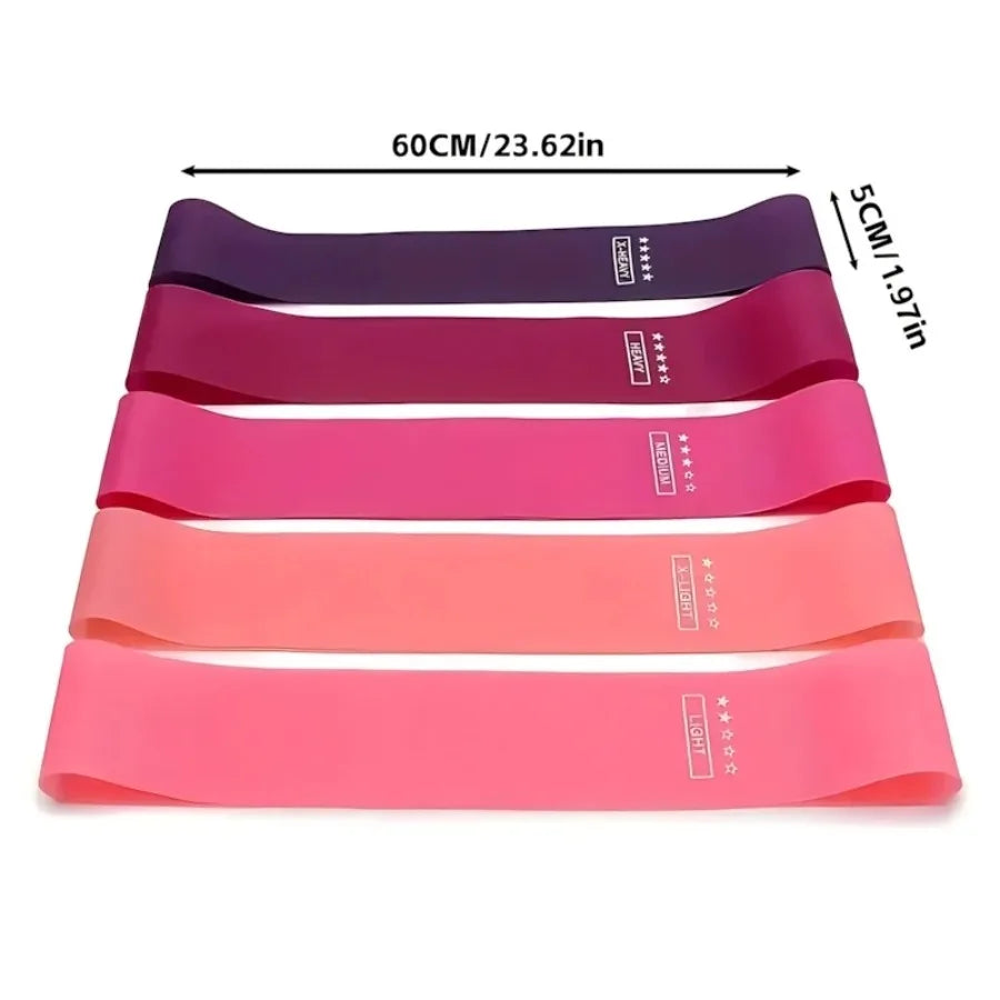 5PCS Portable Resistance Bands Set, Elastic Workout Bands for Strength Training, Yoga, Pilates & Gym