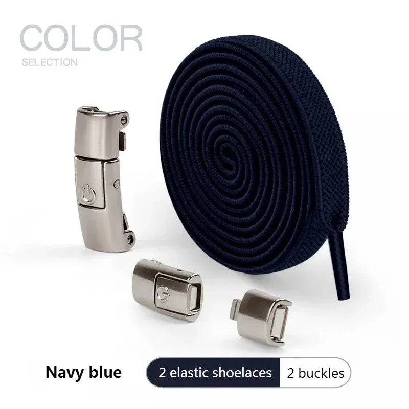 No Tie Shoe Laces Press Lock Shoelaces Without Ties Elastic Laces Sneaker Kids Adult 8MM Widened Flat Shoelace for Shoes