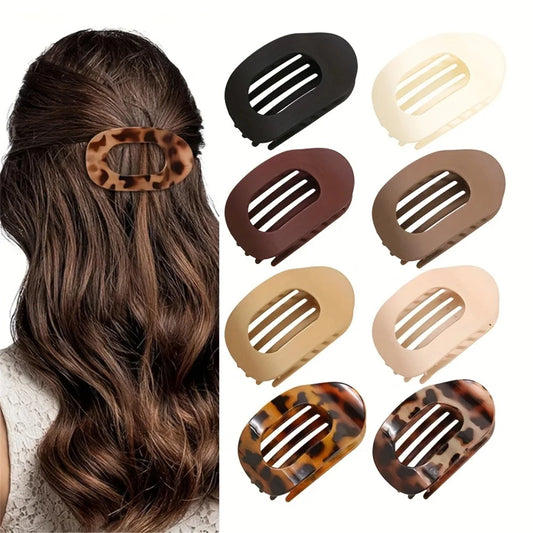 4Pcs/Set New Elegant Matte Acrylic Rounded Duckbill Hair Clips Women Fashion Solid Color Plastic Hairpin Hair Accessories