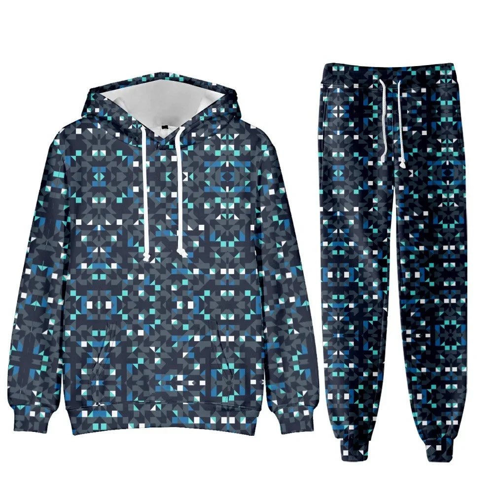 Camouflage Men Hoodie Sets 3D Print Tracksuit Set Man Hoodie + Pants 2pcs Set Outdoor Oversize Casual Men's sportswear clothing