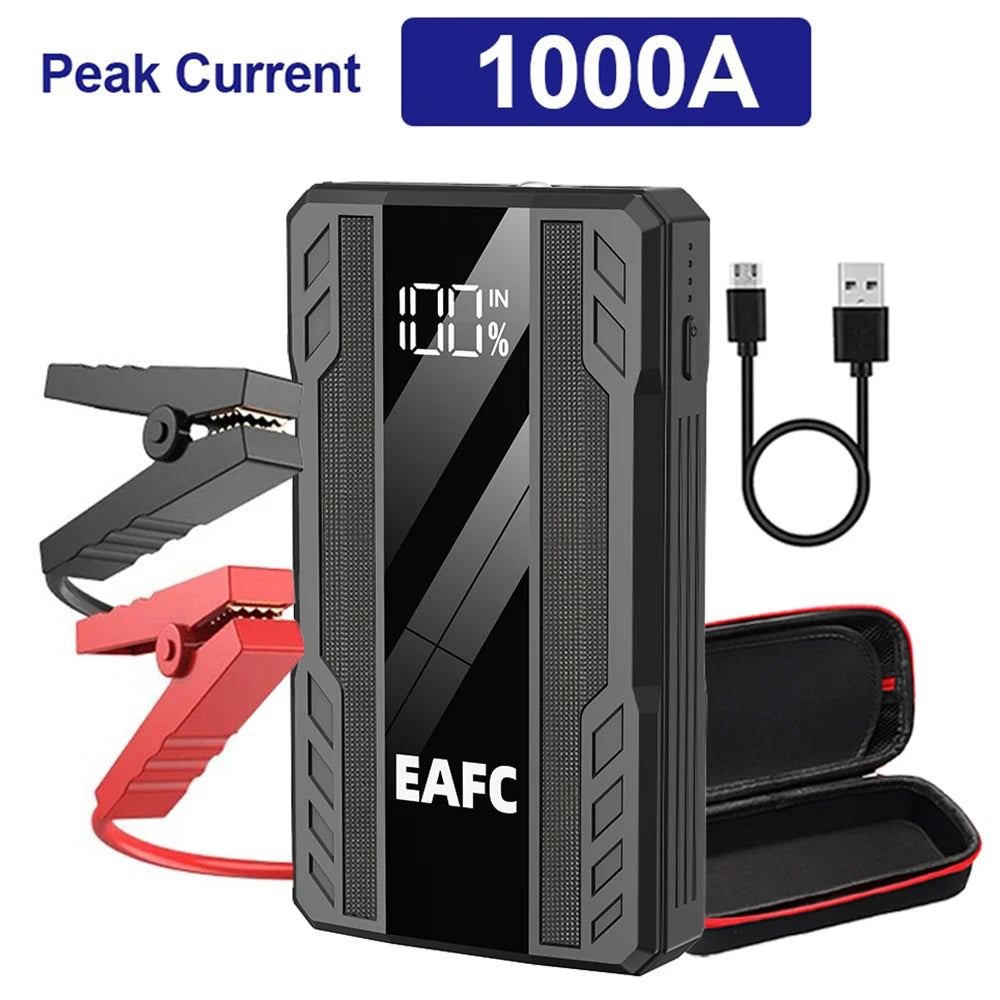 Car Jump Starter 2000A Battery Charger 1200A/1000A Emergency Start-up Lighting Power Bank Car Booster for 12V Vehicles Starting