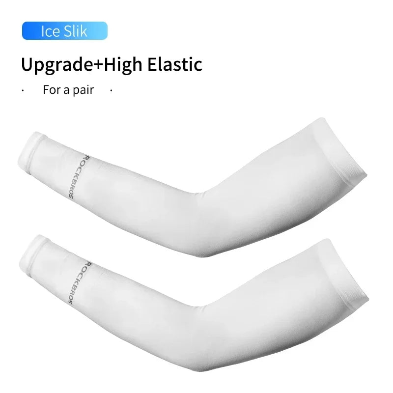 ROCKBROS Arm Sleeves Running Fishing Accessories Sunscreen Arm Cover Summer Cool Nylon Sleeves Outdoor Sports Cycling Equipment