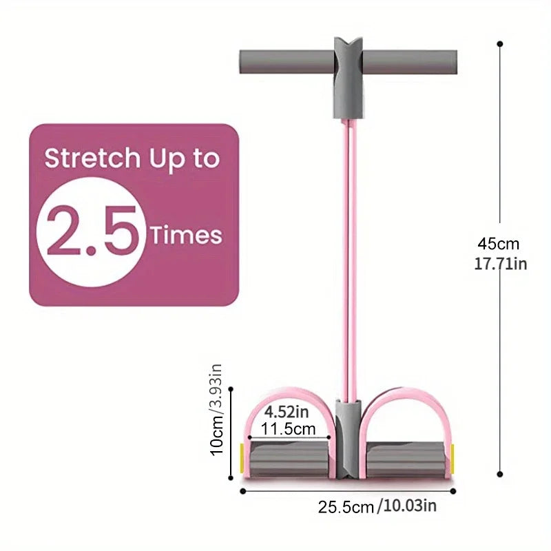 Non-Slip Foot Pedal Resistance Band (Sit-Up Assist) - Home Fitness Tool for Body Toning: Tight Waist, Slim Legs & Toned Arms