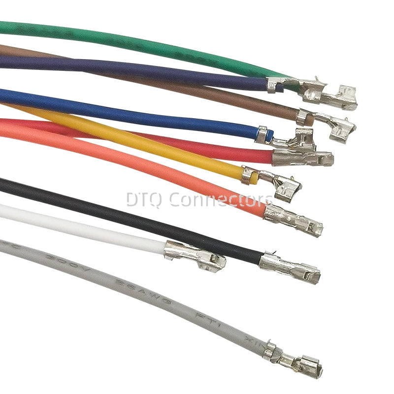 100PCS PH2.0 single and double ended spring connector plug 100/200/300/500mm terminal UL1007 electronic color wire