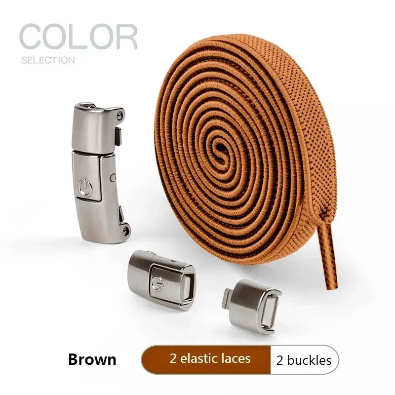 No Tie Shoe Laces Press Lock Shoelaces Without Ties Elastic Laces Sneaker Kids Adult 8MM Widened Flat Shoelace for Shoes