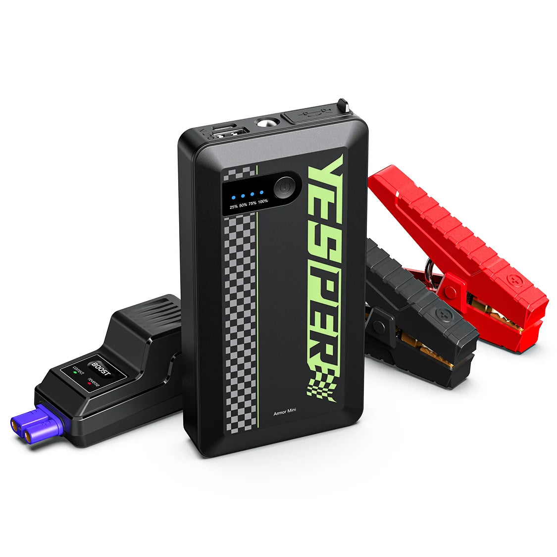 YESPER Booster For Car Start) ,1200A Starting device (up to 6.0L gas and 4.0L diesel engines 0.7 pound Mini Portable Jump start