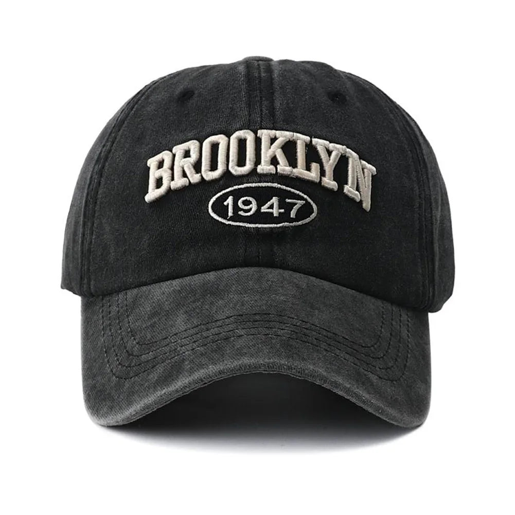 2025 High Quality Brooklyn Embroidery Snapback Hat for Men Vintage Black Green Washed Baseball Caps for Women Gorras Hombre