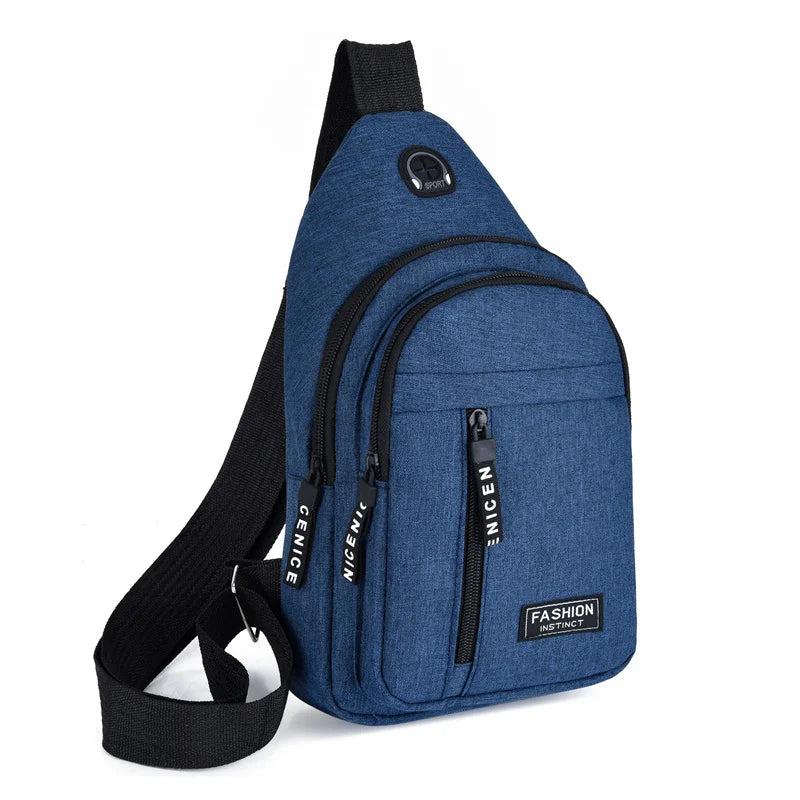 2025 New Multifunctional Chest Bag Men's Fashion Trend Oxford Cloth Shoulder Bag Korean Style Casual Waterproof Messenger Bag