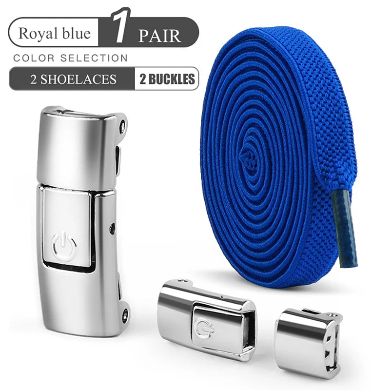 No Tie Shoe Laces Press Lock Shoelaces Without Ties Elastic Laces Sneaker Kids Adult 8MM Widened Flat Shoelace for Shoes