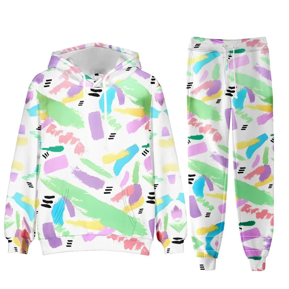 Camouflage Men Hoodie Sets 3D Print Tracksuit Set Man Hoodie + Pants 2pcs Set Outdoor Oversize Casual Men's sportswear clothing