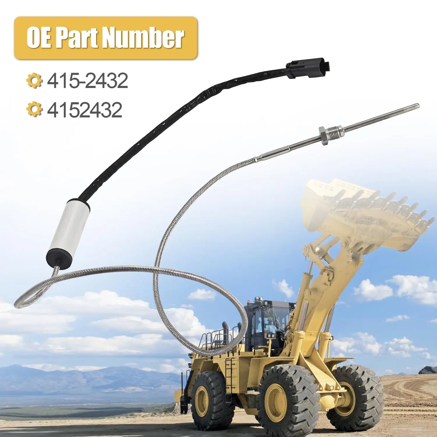 415-2432 Exhaust Temperature Sensor Fit for Caterpillar (CAT) 992G 992K 993K Wheel-Type Loader 4152432