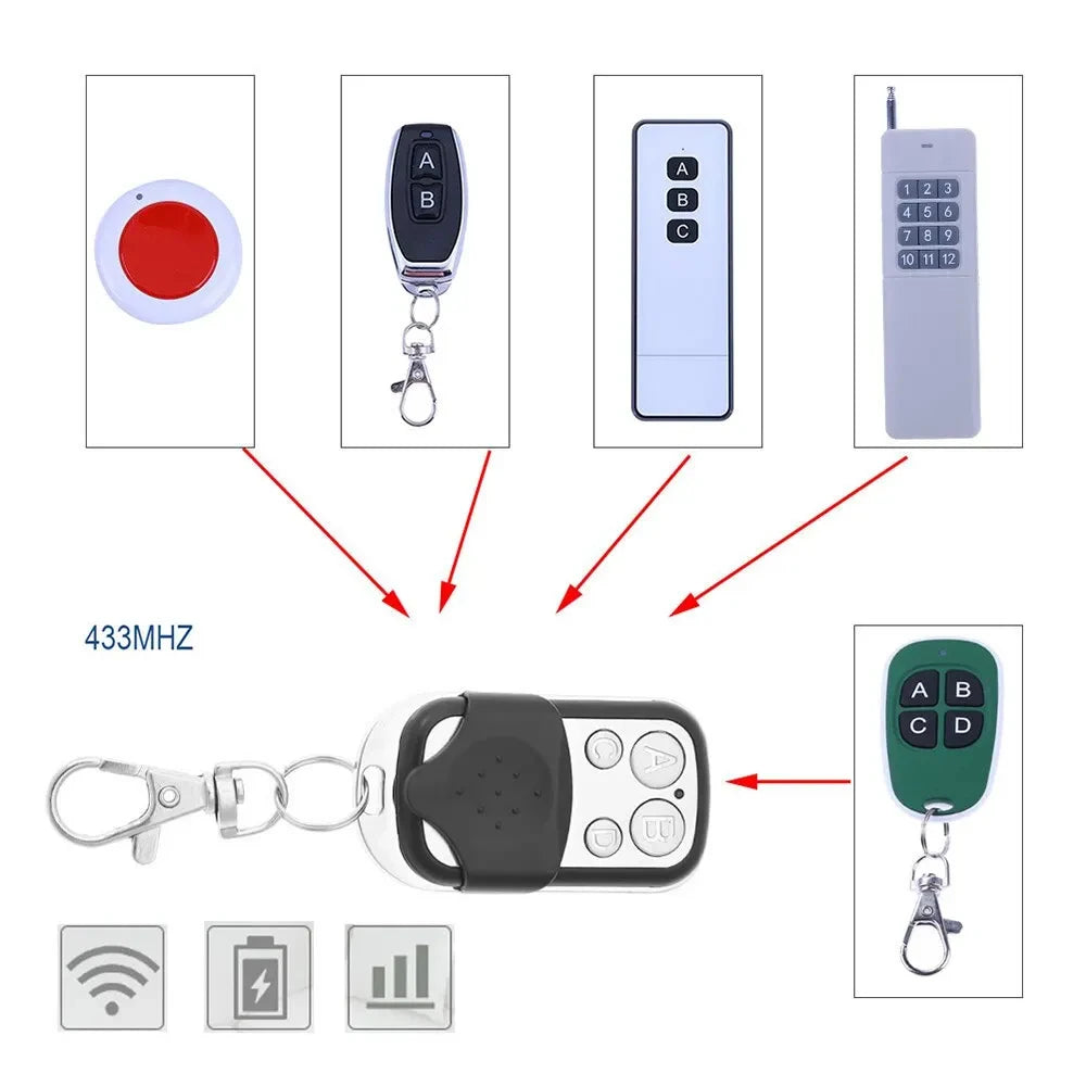433MHZ Clone Fixed Learning Rolling Code Universal 4 Buttons Garage Door Opener Remote Control Duplicator Garage