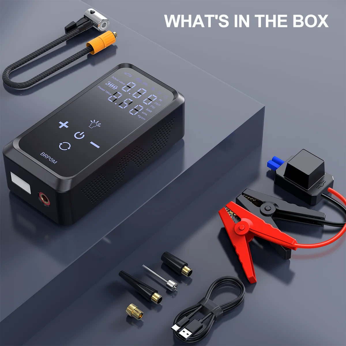 8000A Booster Battery 26800mAh Jump Starter (up to All Petrol, Diesel Engine 10.0L), with USB Charging Port, LED Light
