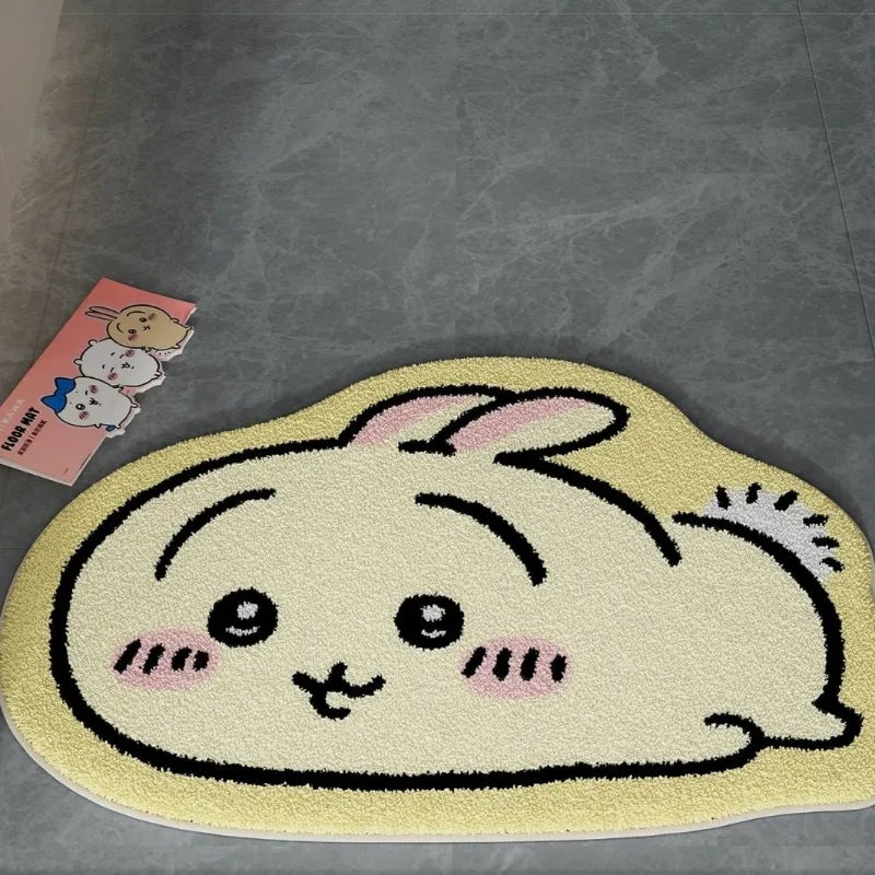 Chiikawa Cartoon Rug Anime Hachiware Usagi Plush Floor Mat Bathroom Non-Slip Carpet Car Cushion Soft Living Room Decor