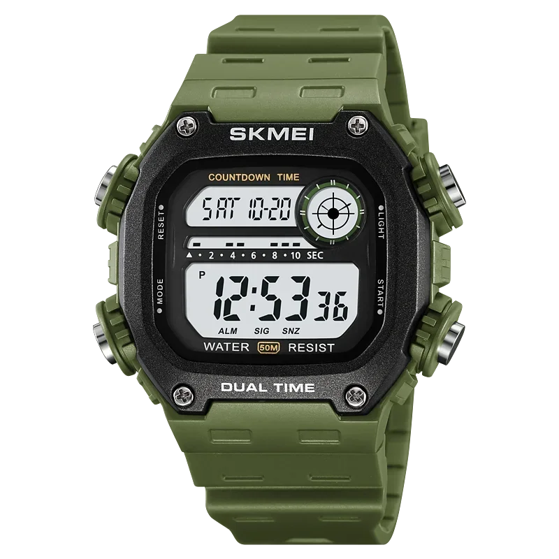 SKMEI Back Light Dightal Countdown Sport Watches Mens Fashion 5Bar Waterproof Stopwatch Wristwatch Alarm montre homme 2126