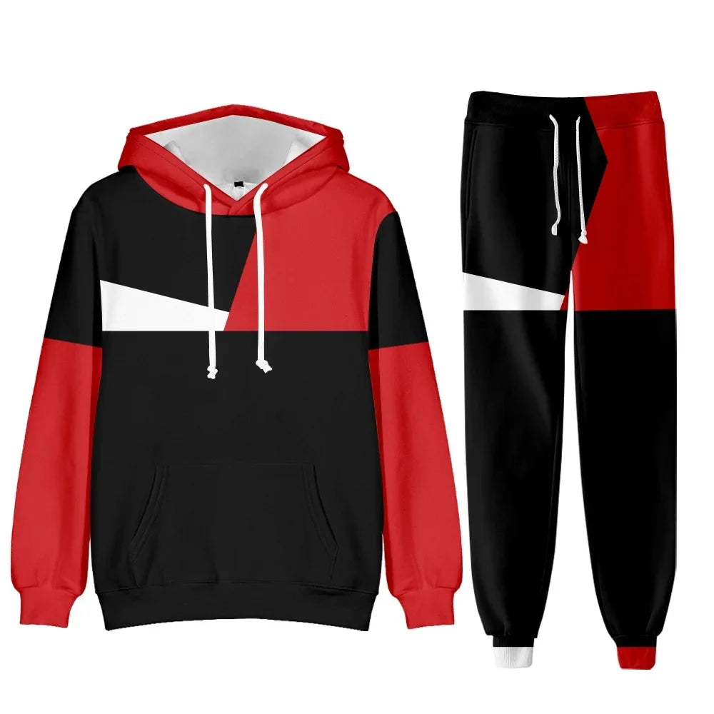Camouflage Men Hoodie Sets 3D Print Tracksuit Set Man Hoodie + Pants 2pcs Set Outdoor Oversize Casual Men's sportswear clothing