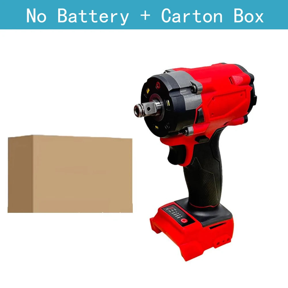 Brushless Impac Wrench 500N.m Electric Driver 1/2" Repair Cordless Screwdriver 4 Gears Power Tools for Milwaukee 18V Battery