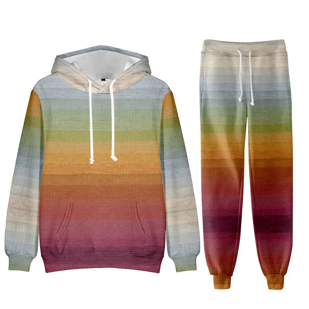 Camouflage Men Hoodie Sets 3D Print Tracksuit Set Man Hoodie + Pants 2pcs Set Outdoor Oversize Casual Men's sportswear clothing
