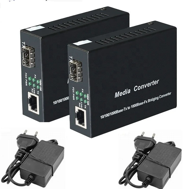 Gigabit SFP LC Multimode Module Fiber to RJ45 Ethernet Media Converter Fiber Optic Transceiver with 1.25G SFP LC Module