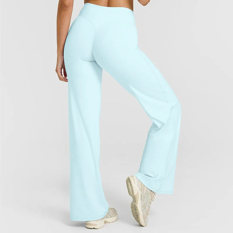 STOUREG Sport Trousers Straight-Leg Pants Ultra Soft Butter Fabric Women's Mid-Waist Yoga Pants GYM Naked Feel Pilates Running