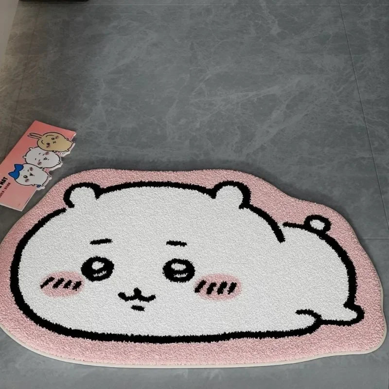 Chiikawa Cartoon Rug Anime Hachiware Usagi Plush Floor Mat Bathroom Non-Slip Carpet Car Cushion Soft Living Room Decor