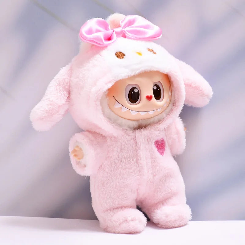 Mini Labubu 17cm Doll Fashion Outfit with Hat & Shoes for Labubu II Cultivate Sitting Party
