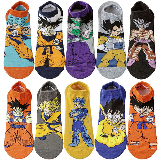 5Pairs BANDAI Men Women Hip Hop Street Style Cartoon Anime Socks Novelty Funny Casual short boat invisible Socks