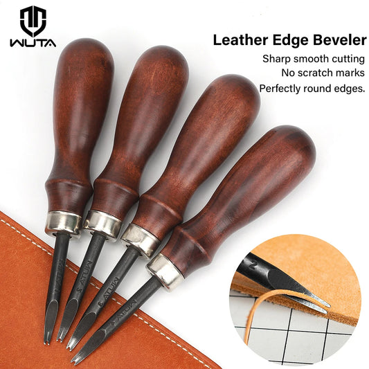WUTA Sharp Leather Edge Beveler Edge Skiving Polishing Leather Tools DIY Belt Maker High Carbon Steel Leather Craft Beveller
