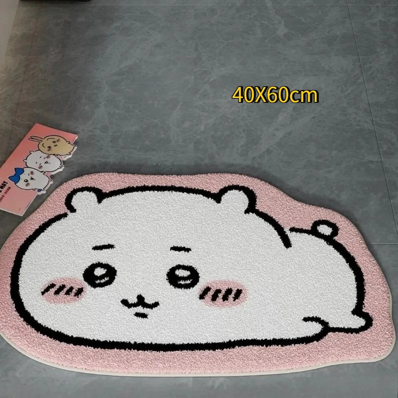Chiikawa Cartoon Rug Anime Hachiware Usagi Plush Floor Mat Bathroom Non-Slip Carpet Car Cushion Soft Living Room Decor