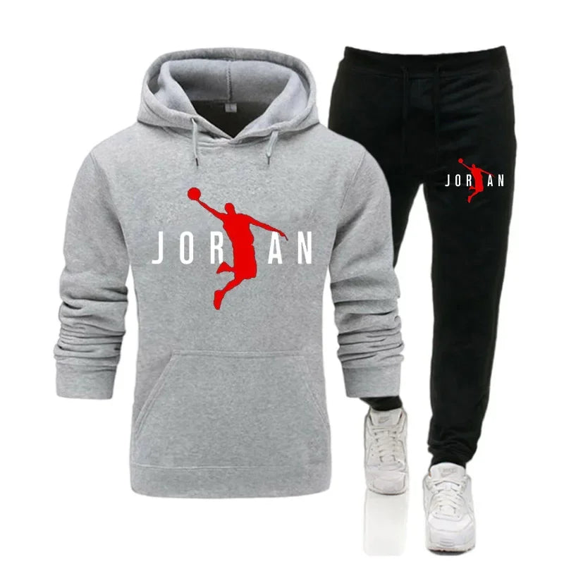 2025 Men's Fitness Jogging Casual sportswear Set, Spring and Autumn fashion hoodie + sports Pants two-piece set