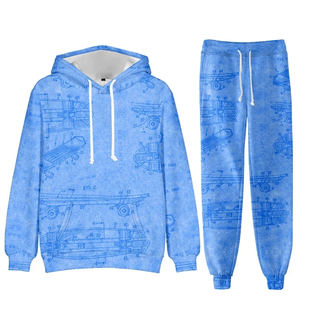 Camouflage Men Hoodie Sets 3D Print Tracksuit Set Man Hoodie + Pants 2pcs Set Outdoor Oversize Casual Men's sportswear clothing