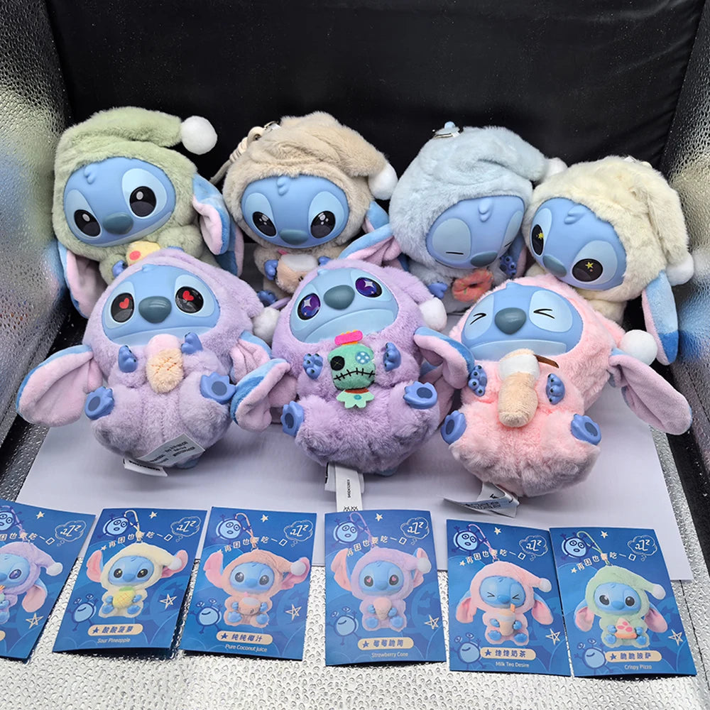 //* Stitch Eat Something Before Sleep Series Blind Box Plush Vinyl Toys Cute Doll Labu V3 Mystery Box Bag Pendant Decor Gift