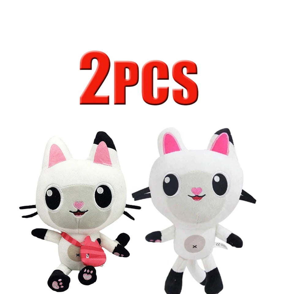 25cm 7-piece Gabby doll house plush toy cartoon stuffed animal mermaid cat mermaid plush doll children's Christmas gift