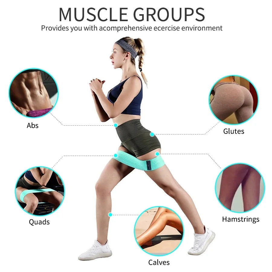 2025 Elastic Resistance Booty Workout Bands Anti-Slip Squat Expander Bands Portable Glute Thigh Elastic Bands Yoga Gym Equipment