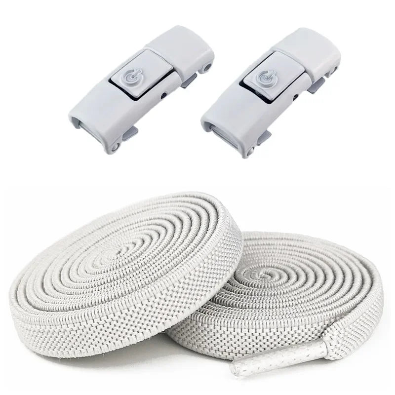 No Tie Shoe Laces Press Lock Shoelaces Without Ties Elastic Laces Sneaker Kids Adult 8MM Widened Flat Shoelace for Shoes