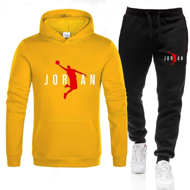 2025 Men's Fitness Jogging Casual sportswear Set, Spring and Autumn fashion hoodie + sports Pants two-piece set