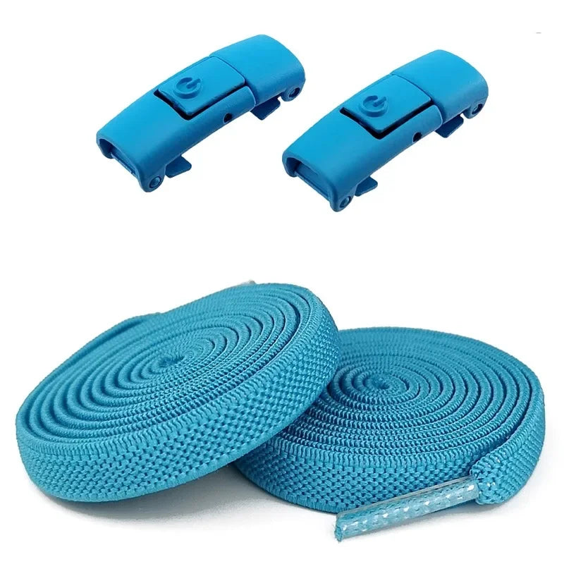 No Tie Shoe Laces Press Lock Shoelaces Without Ties Elastic Laces Sneaker Kids Adult 8MM Widened Flat Shoelace for Shoes