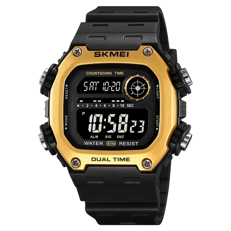 SKMEI Back Light Dightal Countdown Sport Watches Mens Fashion 5Bar Waterproof Stopwatch Wristwatch Alarm montre homme 2126