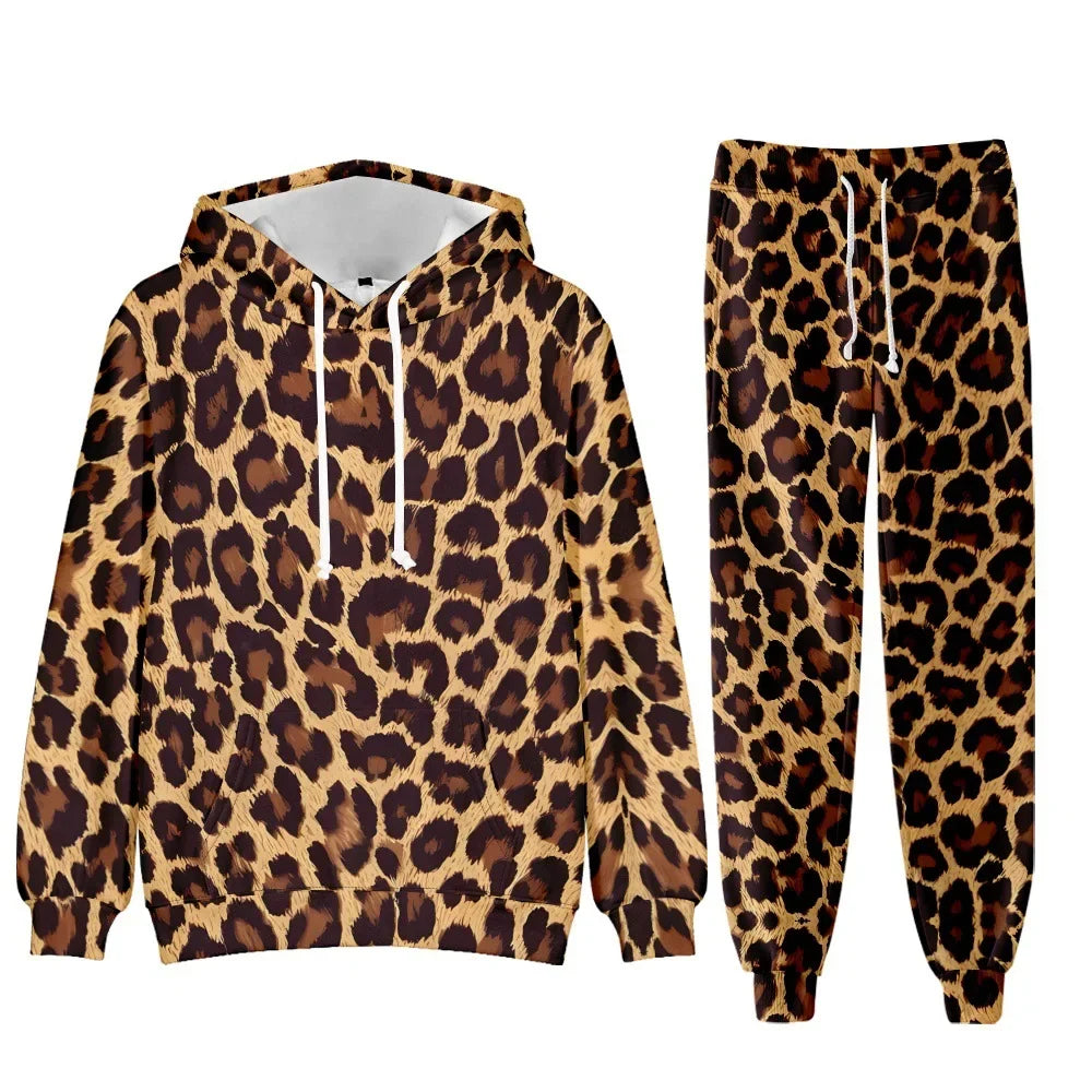 Camouflage Men Hoodie Sets 3D Print Tracksuit Set Man Hoodie + Pants 2pcs Set Outdoor Oversize Casual Men's sportswear clothing