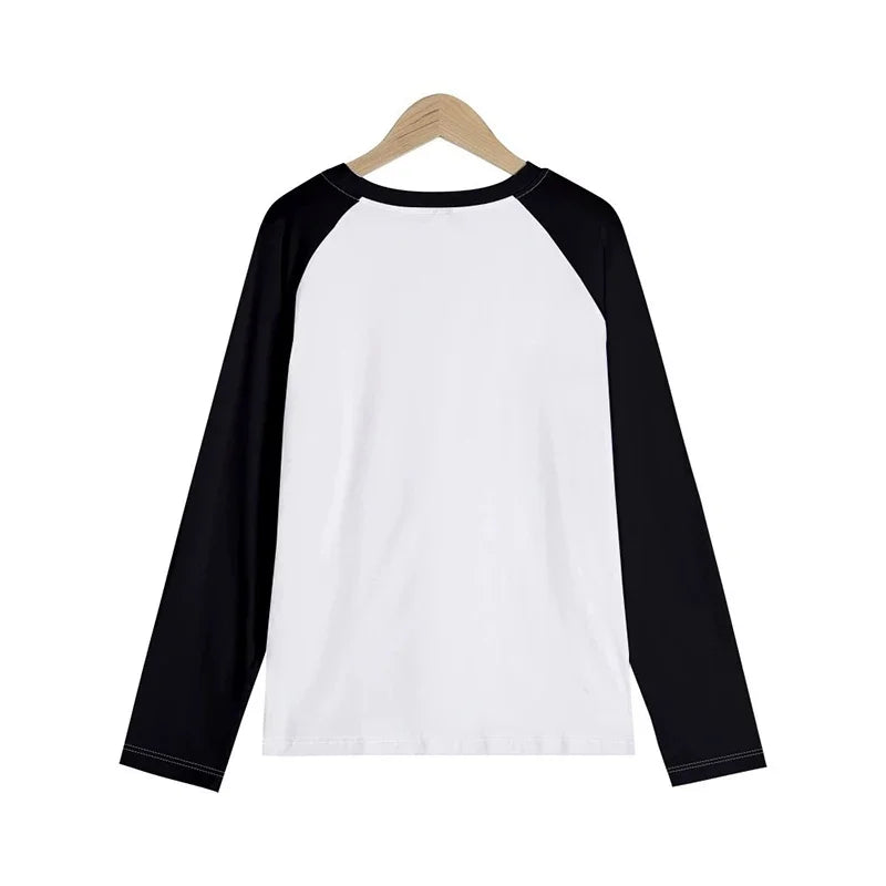 All Seasons Long Sleeve T Shirt Clothes Women's Casual Graphic T-Shirt Women Gothic Tees Tops Tshirt Cute Cat Eating Sushi Print